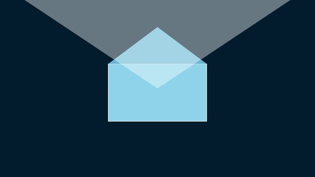 Minimalist envelope opening animation: digital communication and email notification concept 4k message
