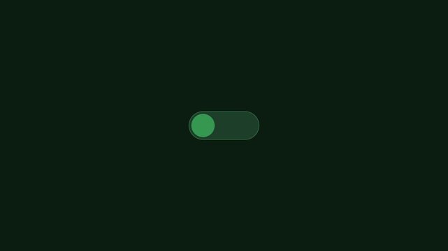 Minimalist green toggle switch ui animation for mobile app interface 4k