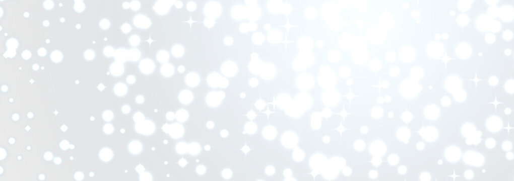 White bokeh light background with sparkle dot pattern glowing bubble texture ideal for wallpaper poster banner web