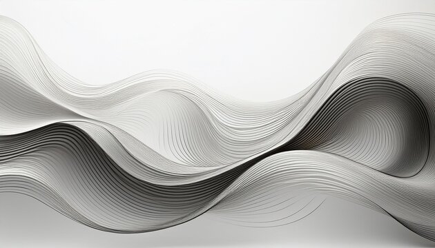 Abstract Wavy Background Thin Line On White