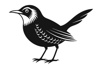 Fototapeta premium babbler bird silhouette line art vector illustration