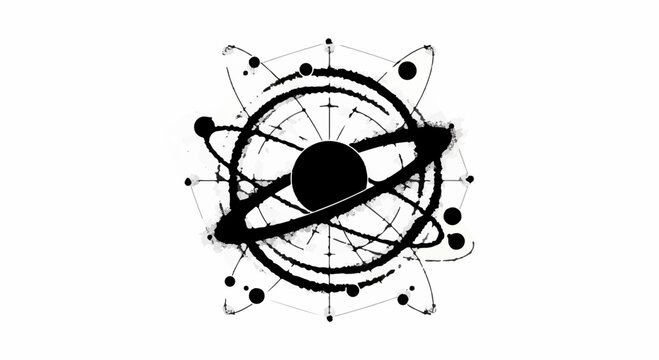Abstract representation of atomic structure and cosmic orbits