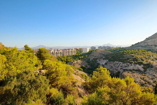 View over Modern Alicante from the Sierra Grossa Nature Trail, Alicante, Spain