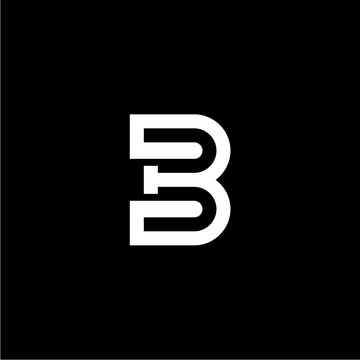 b and 3 monogram logo concept
