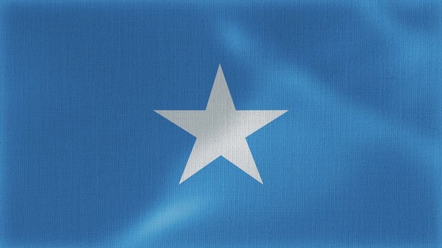 Somalia Flag Animation With Fabric Texture