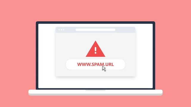 Laptop screen showing a website security alert warning icon