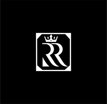 rr crown monogram logo concep