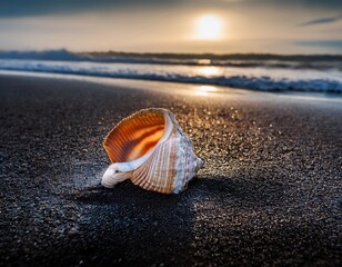 sea bone on dark sand for world oceans day promotes marine conservation