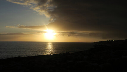 Fototapeta premium Sunset from viewpoint Boca de Inferno, Cascais, Portugal.