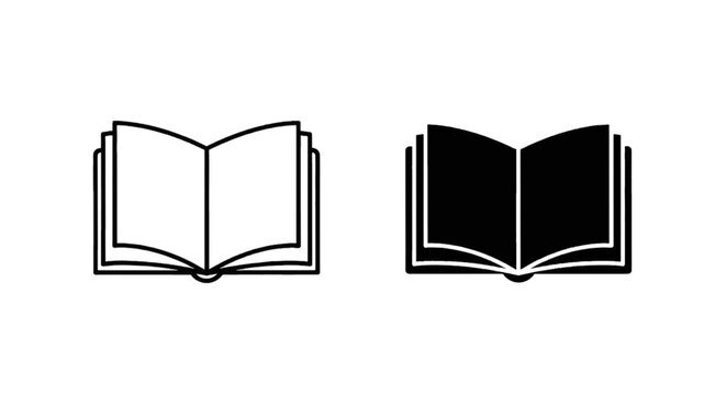Vector illustration of open book icon set, simple vector illustration of reading and education on a transparent background