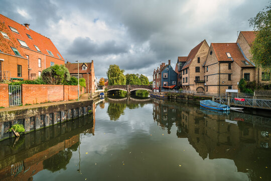 Norwich Quayside at dawn. Norfolk. England