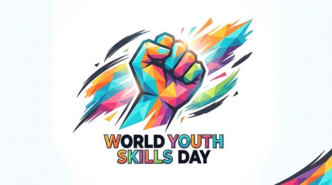 World Youth Skills Day - Vibrant Fist Symbolizing Empowerment and Global Youth Development.