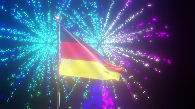 German Flag Illuminated Against Dark Background with Subtle Glow