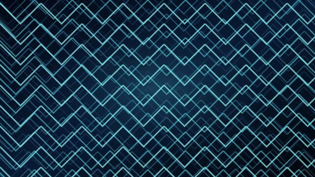 Abstract neon zigzag pattern animation 4k background, with glowing blue, geometric lines for, digital technology and, modern motion presentations