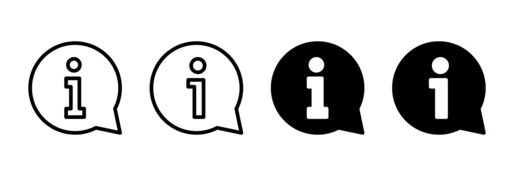 Information sign icon set vector. about us sign and symbol. question mark icon