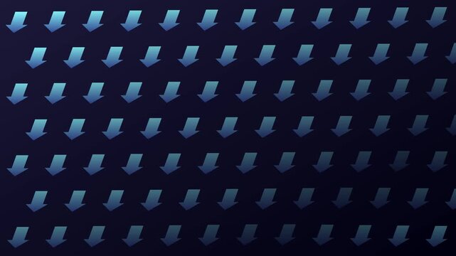 Animated blue arrows pattern background, seamless downward motion loop for digital presentations and modern projects animation 4k