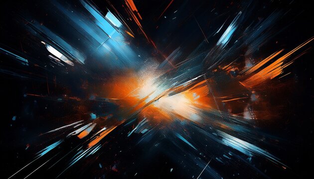 shattered screen dust scratch overlay blue orange white color flare matrix glitch cracked distressed texture on dark black abstract background