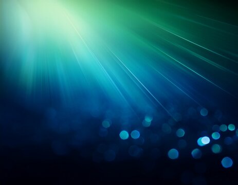 abstract blurred background with blue and green gradient tones soft light rays and dark bokeh effect minimalist design with copy space sleek black backdrop for banners covers and modern digital pr