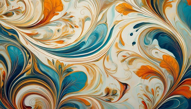 abstract marble floral pattern texture traditional art of ebru marbling