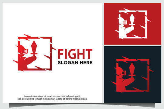 Modern Fighting Rooster Logo Template with Abstract Esports Mascot Vector