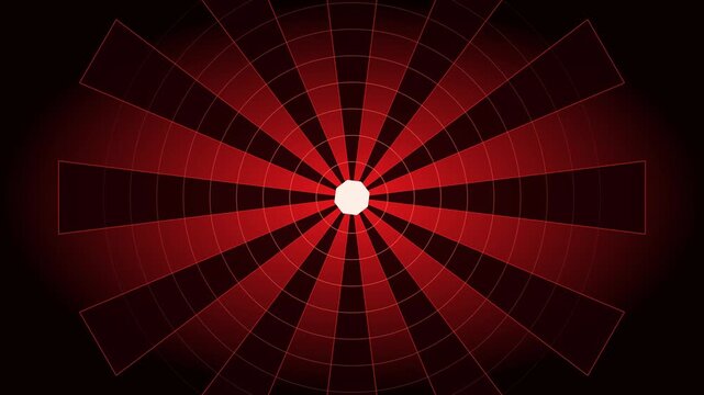 Red radial abstract animation 4k background, with geometric rotating, pattern and pulsing, light effect for, modern digital motion