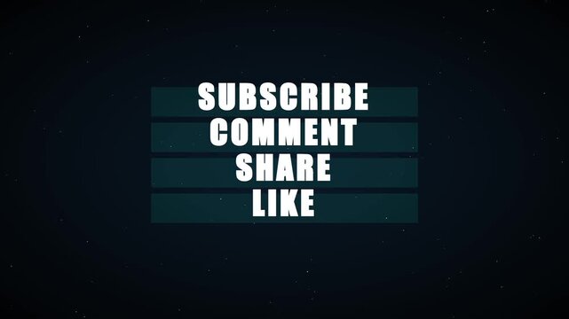 Subscribe comment share like social media call to action overlay animation 4k