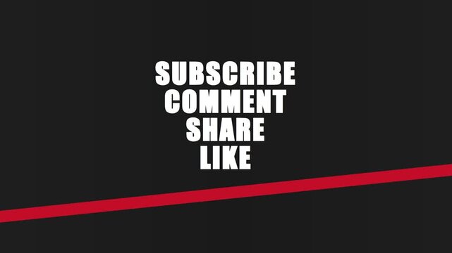 Subscribe comment share like social media call to action overlay animation 4k