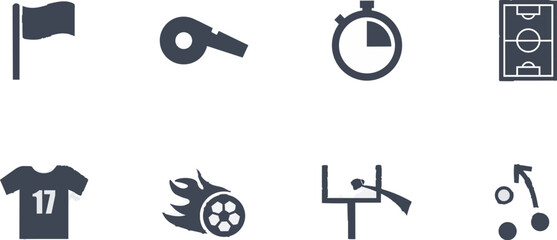 Grey soccer and game symbol icons © Hammad