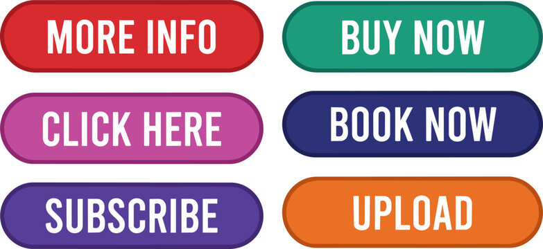 Colorful call to action web buttons