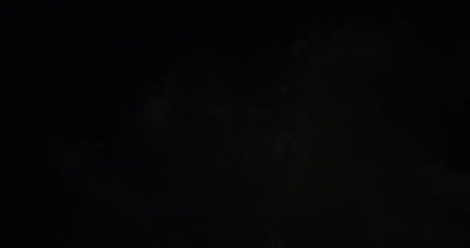 Large Aerial Fireworks Bursting In Smokey Night Sky In Utah