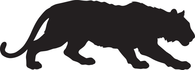 Lioness silhouette vector isolated on a white background. © Morad