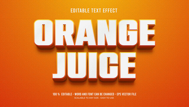 orange juice editable text effect