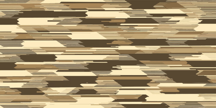 Abstract glitch art background with horizontal pixel sorted lines in earthy tones