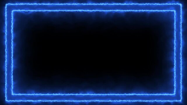 Abstract Blue Light Frame on Dark Background with Glowing Digital Lines Energy Wave Texture Modern Technology Wallpaper and Futuristic Illustration Design
