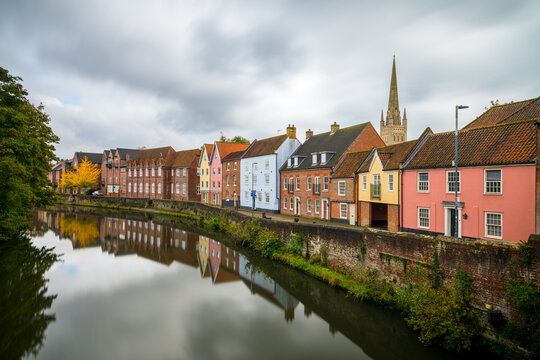 Norwich Quayside at dawn. Norfolk. England