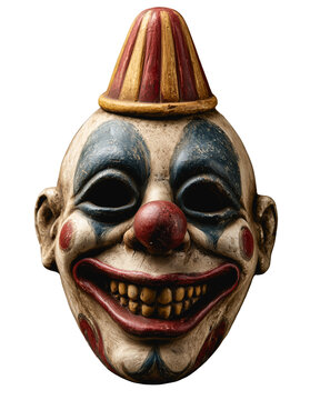 Mask of clown on transparency background 