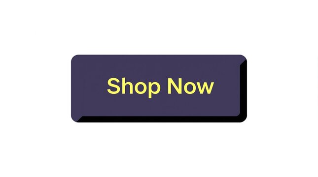 Dark purple rectangular Shop Now button with yellow text on white