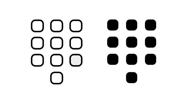 Vector illustration of set of keypad button icons, telephone dial pad symbols, vector illustration on a transparent background