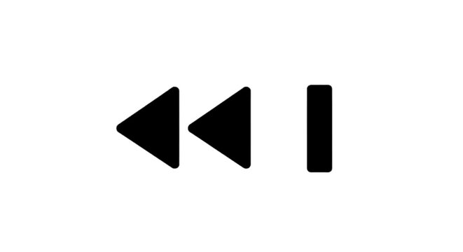 Vector illustration of rewind button icon on a transparent background
