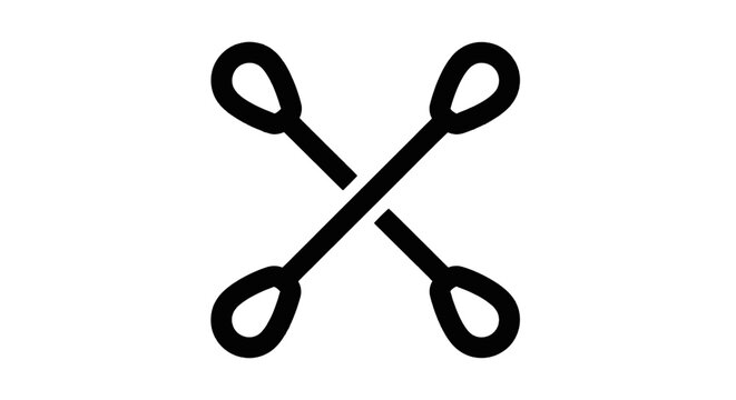 Vector illustration of cotton swabs icon, crossed cotton buds, vector illustration on a transparent background