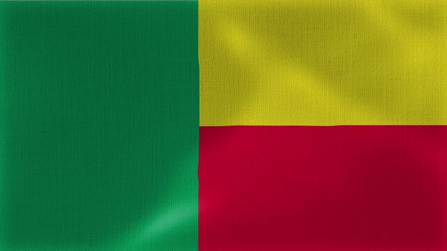 Benin Flag Animation With Fabric Texture