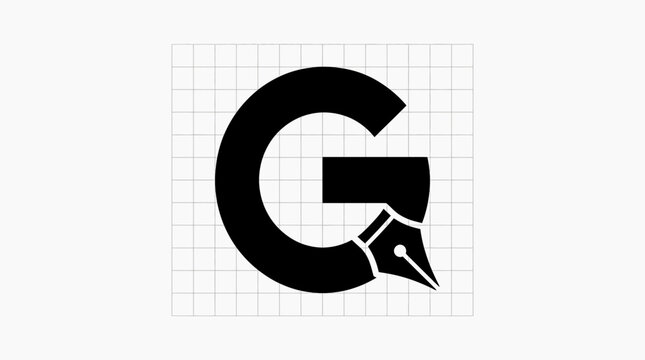 Large Letter G with Pen Nib.