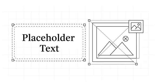 Placeholder text template for graphic design and photo editing