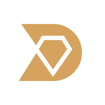 Letter D diamond modern luxury logo design