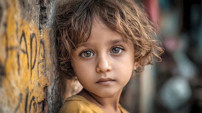 Child looks forward with a thoughtful expression.