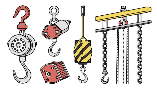 Industrial lifting equipment and heavy duty crane hooks and chains with strength