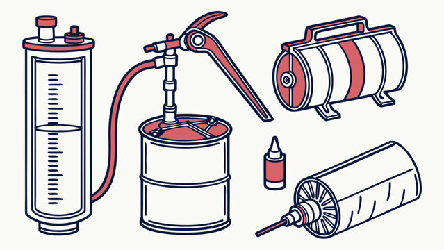 Laboratory industrial fluid handling and hydraulic pressure equipment set