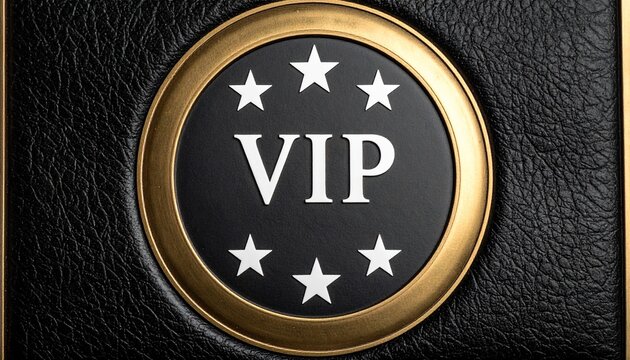 VIP emblem with gold stars symbolizing exclusivity, prestige, and special privileges