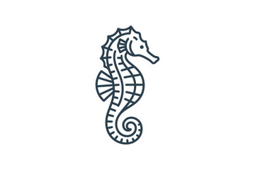 Fototapeta premium Minimalist Seahorse Outline Vector Icon