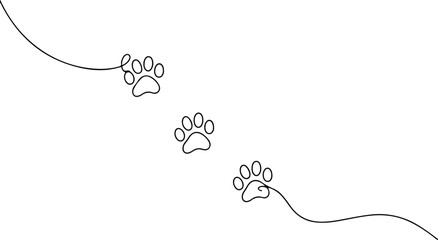 Minimalist line art of animal paw prints © ZeroStock
